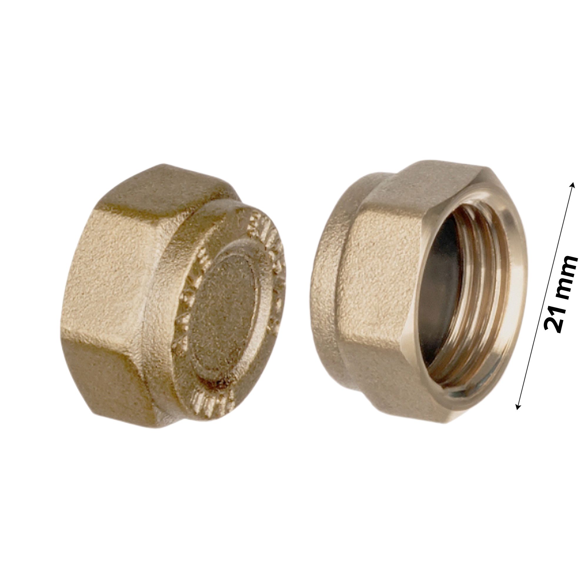 Easi Plumb Brass Round Compression Blanking cap (Dia)21mm ¾"