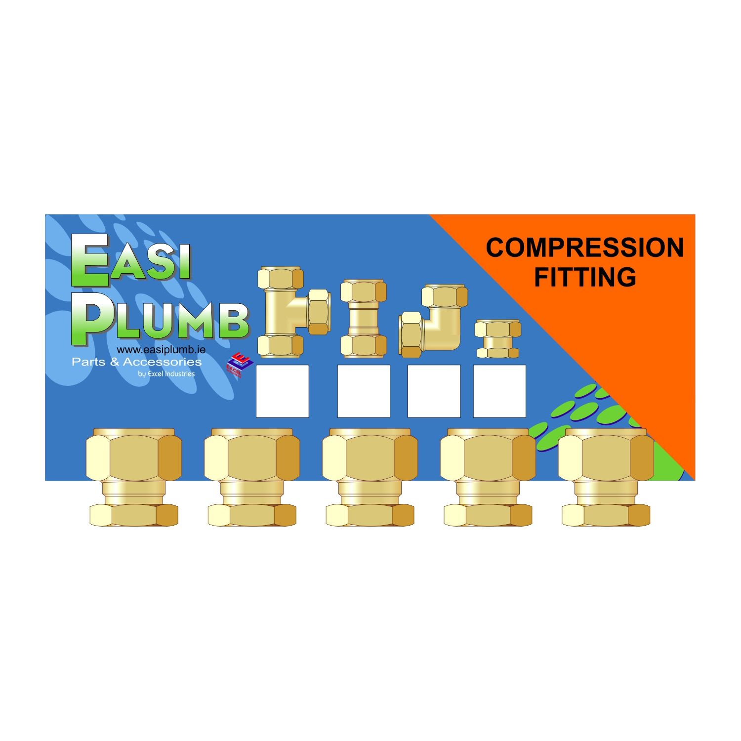 Easi Plumb Brass Round Compression Stop end (Dia)14.7mm (Dia)14.7mm ...