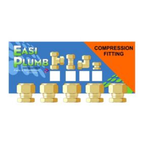 Easi Plumb Brass Round Compression Stop end (Dia)14.7mm (Dia)14.7mm, Pack of 5 ½"