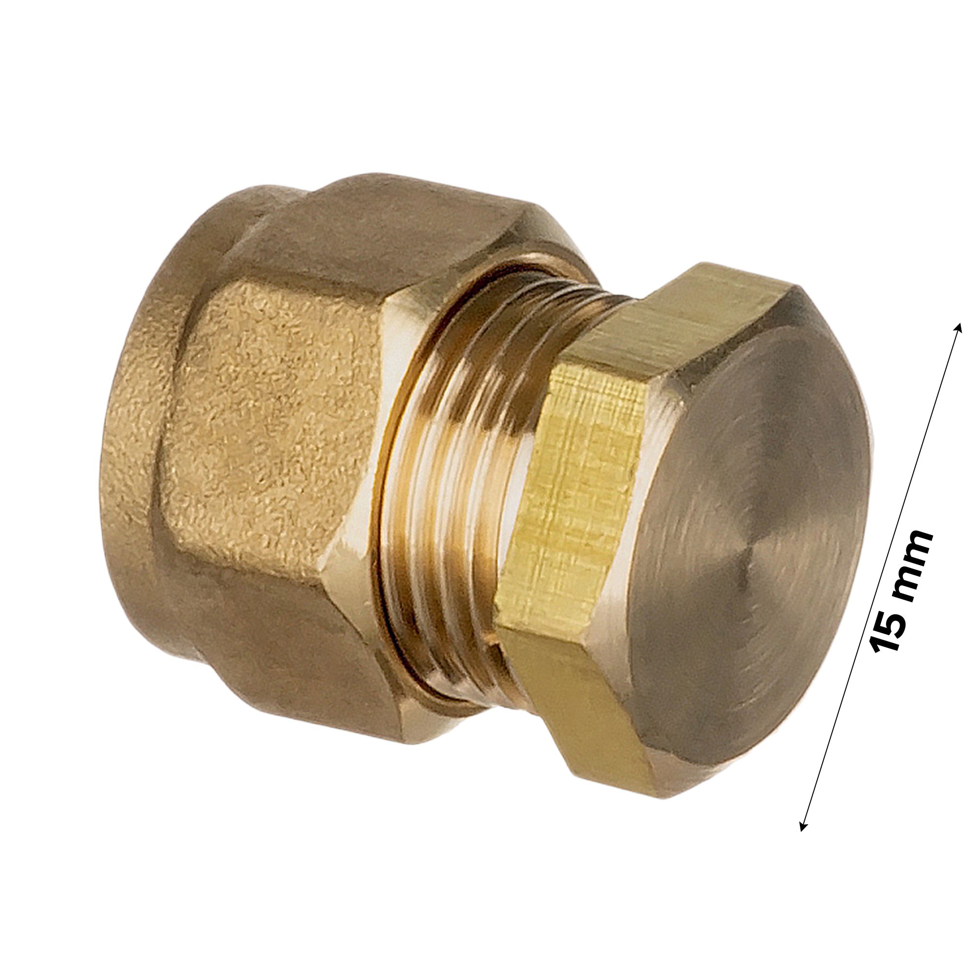 Easi Plumb Brass Round Compression Stop end (Dia)15mm