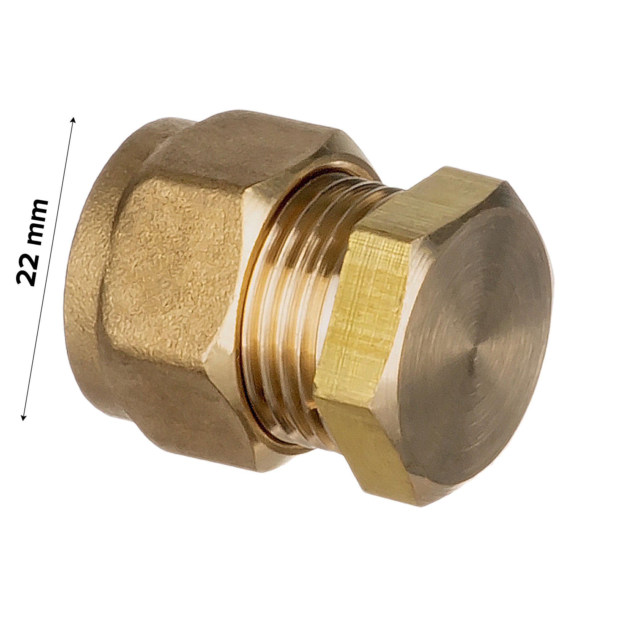Easi Plumb Brass Round Compression Stop end (Dia)22mm