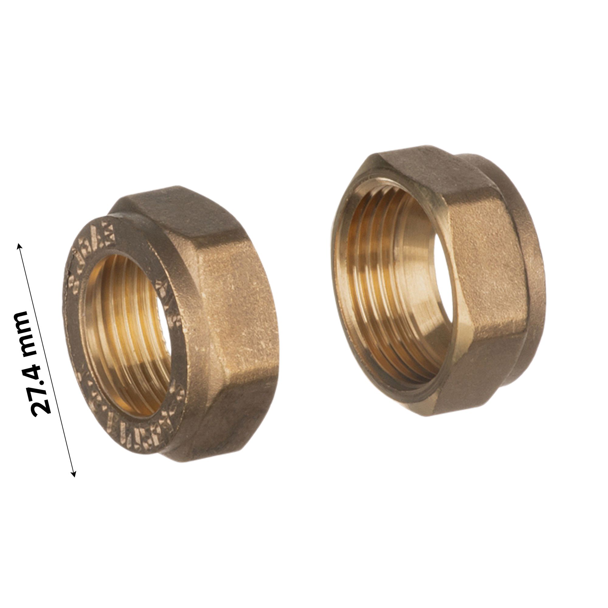 Easi Plumb Brass Round Threaded Blanking cap (Dia)27.4mm 1