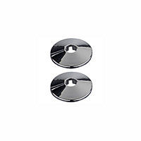 Easi Plumb Chrome effect Pipe hole cover (Dia)13mm, Pack of 2