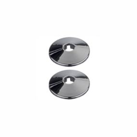 Easi Plumb Chrome effect Pipe hole cover (Dia)19mm, Pack of 2