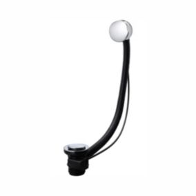 Easi Plumb Chrome-plated Silver Unslotted Rotatable valve Bath Waste & overflow (Dia)38.1mm