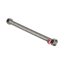 Easi Plumb Chrome Stainless steel Flexible Hose EPFT12250, (L)0.25m (Thread)½" (Dia)½"