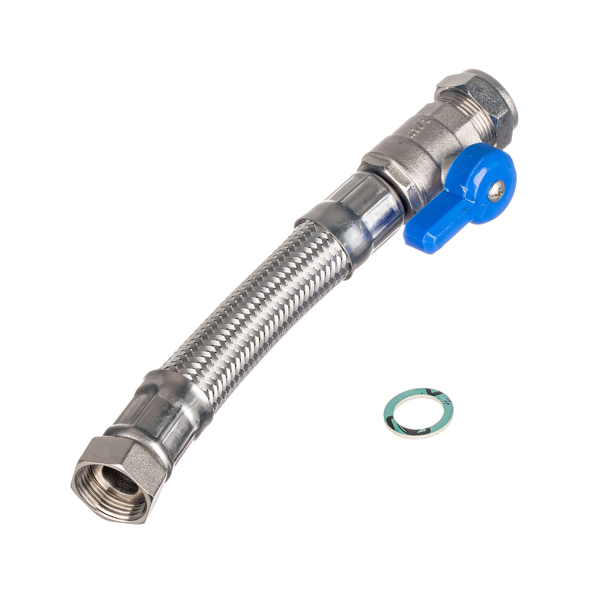 Easi Plumb Compression Chrome Flexible Hose EPFC5934C, (L)0.4m 19mm x (Dia)¾"
