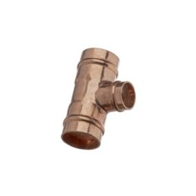 Easi Plumb Copper Solder ring Reducing Tee (Dia) 27.4mm x 27.4mm x 14.7mm
