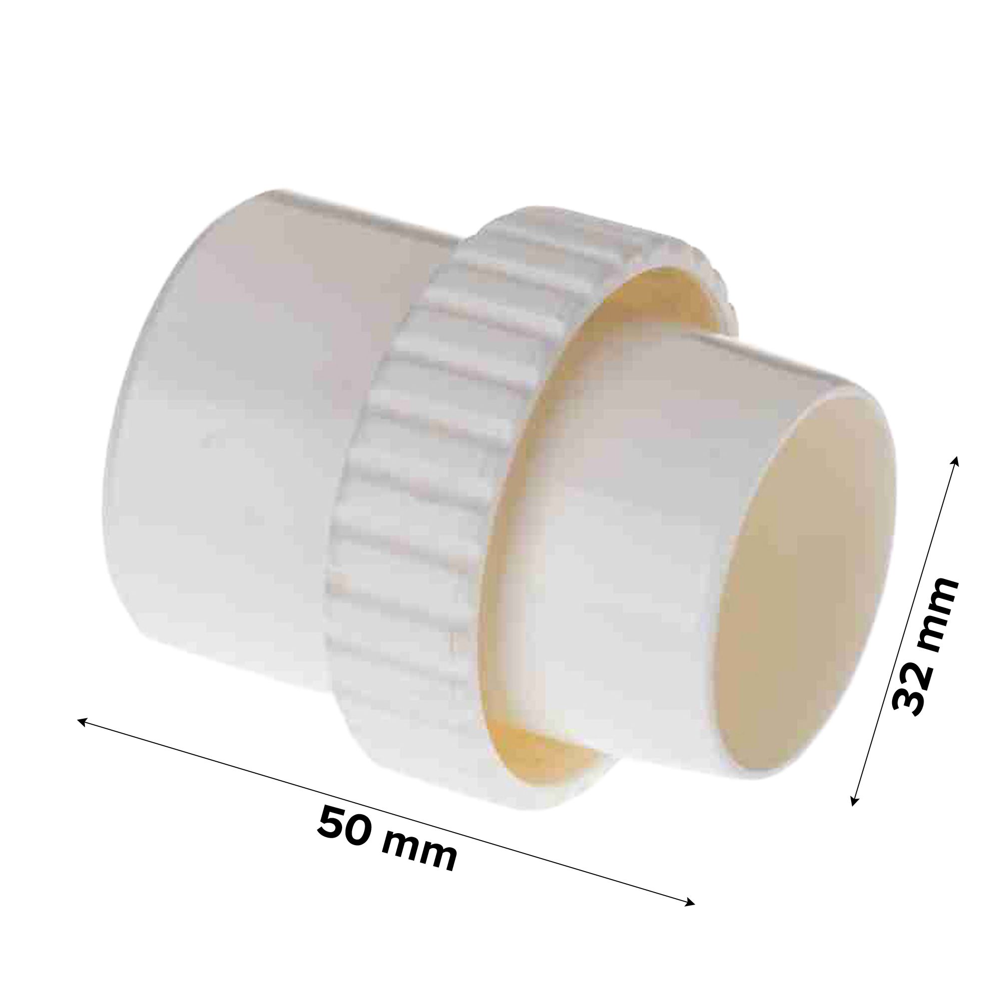 Easi Plumb EP32FWC White Solvent weld Non-adjustable Round 180° Waste pipe Connector (Dia)32mm