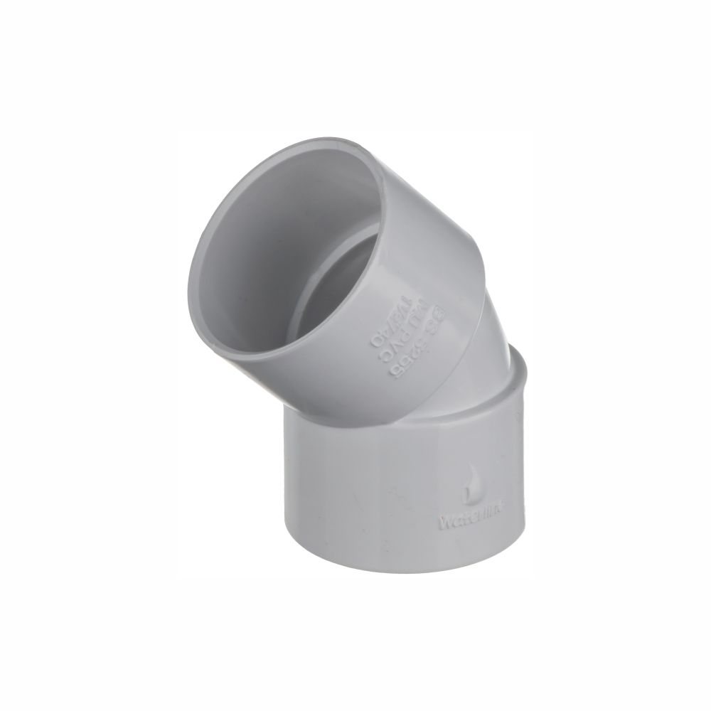 Easi Plumb EP40BW1 White Solvent weld 45° Non-adjustable Waste pipe Bend (Dia)40mm