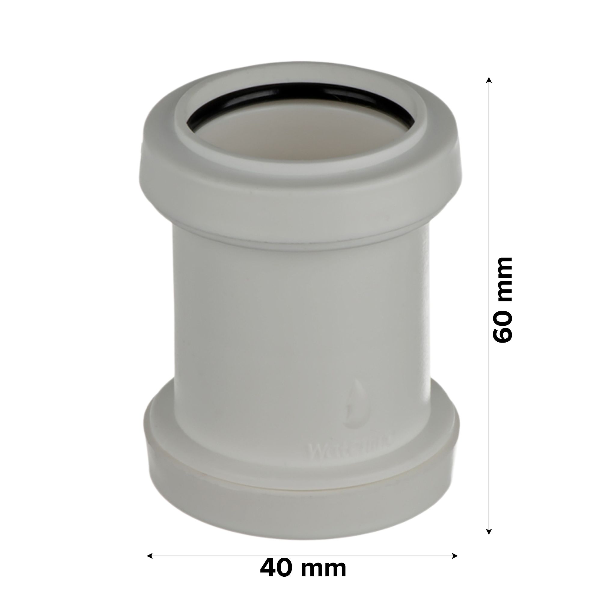 Easi Plumb EPF1121 White Push-fit Non-adjustable Round 180° Waste pipe Coupler (Dia)40mm