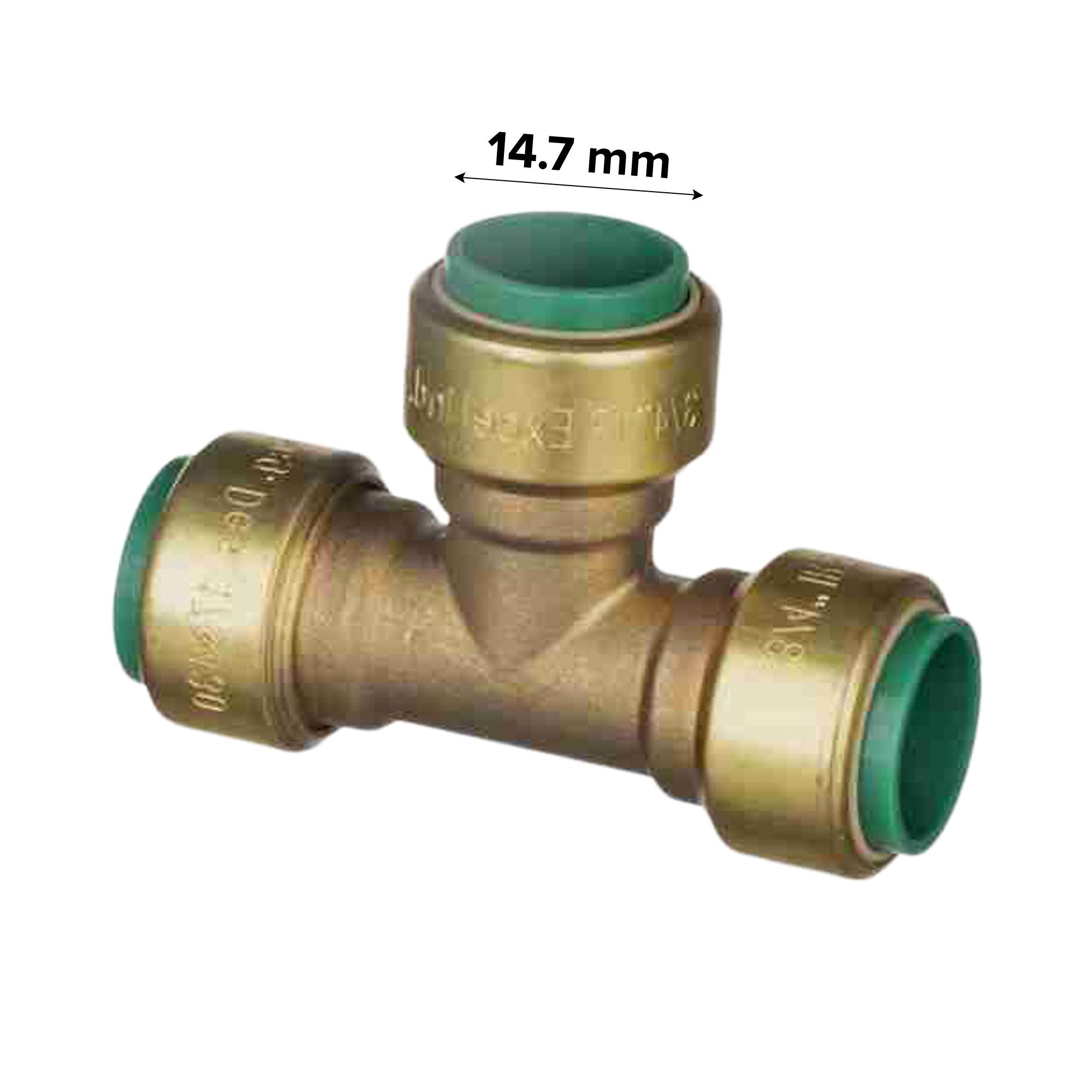 Easi Plumb EPP1812 Push-fit Equal Pipe tee (Dia)14.7mm x 14.7mm x 14.7mm