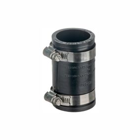 Easi Plumb EPRC2 Black Compression Non-adjustable Round 180° Waste pipe Coupler (Dia)70mm