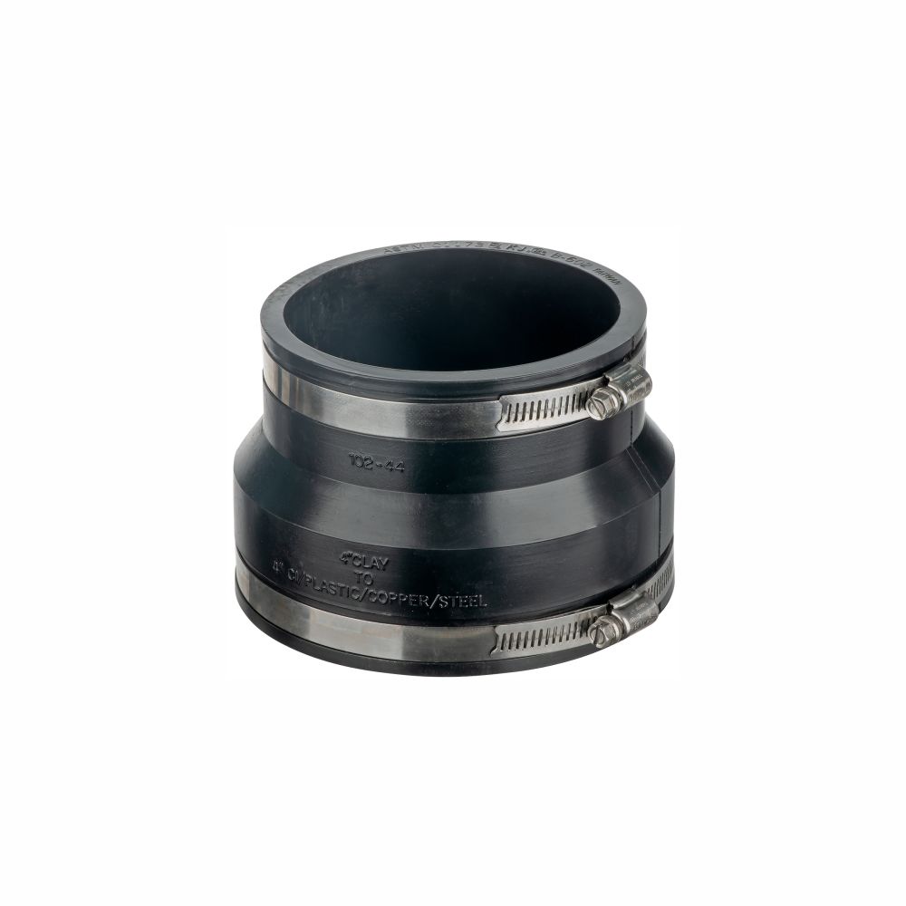 Easi Plumb EPRC41 Black Compression Non-adjustable Round 180° Waste pipe Coupler (Dia)143mm