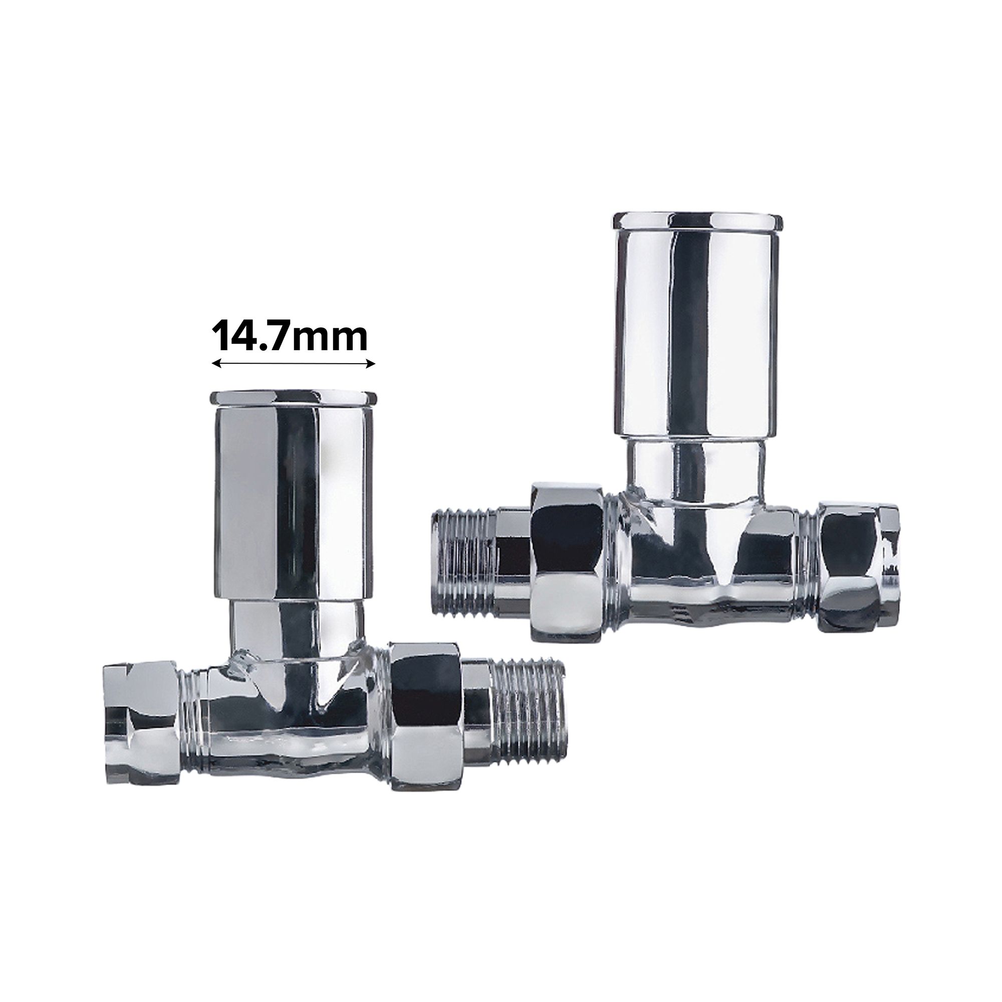 Easi Plumb EPRV100SP Gloss Straight Manual Towel warmer valve (Dia)14.7mm, Pack of 1