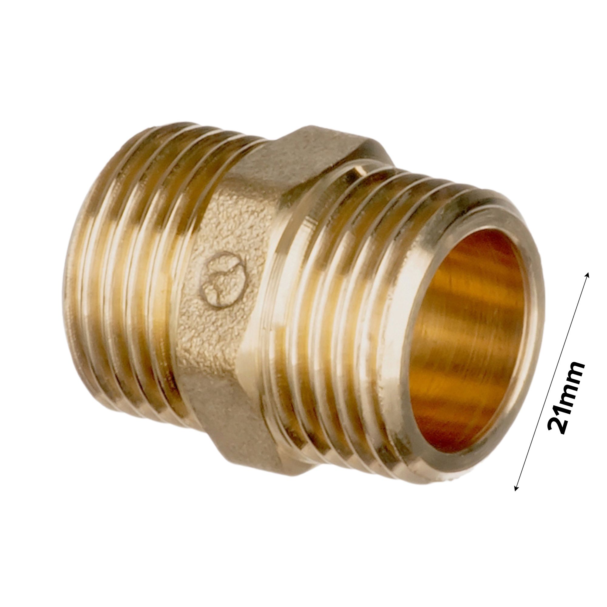 Easi Plumb Hexagonal Gas fitting nipple (Dia)¾" x ¾"