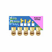 Easi Plumb Push-fit 90° Equal Knuckle Pipe elbow (Dia)14.7mm 14.7mm, Pack of 5