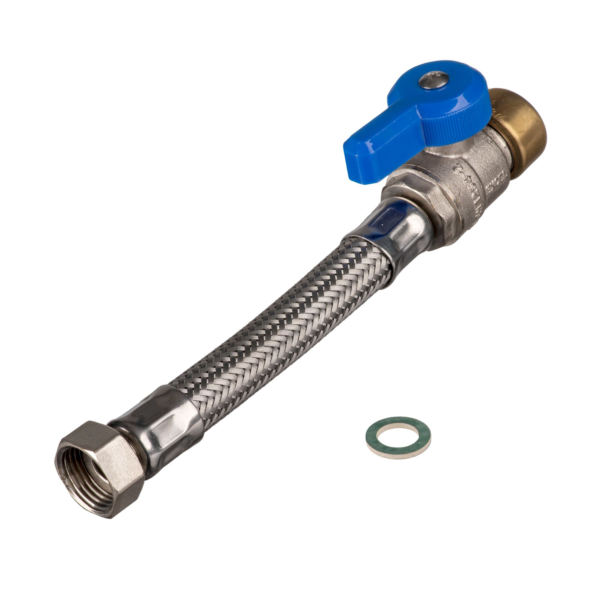 Easi Plumb Pushfit Chrome Flexible Hose EPFC6012C, (L)0.4m 13mm x (Dia)½" DIY at B&Q