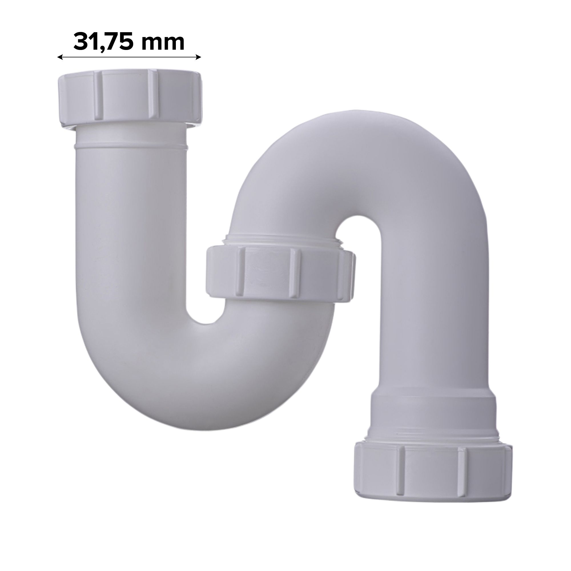 Easi Plumb Round S Sink & basin Trap Without adjustable height White (Dia)31.75mm 1¼"