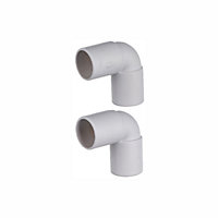 Easi Plumb Waste Pipes 90° Equal Overflow Pipe elbow (Dia)22mm 22mm, Pack of 2