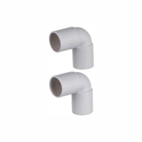Easi Plumb Waste Pipes 90° Equal Overflow Pipe elbow (Dia)22mm 22mm, Pack of 2