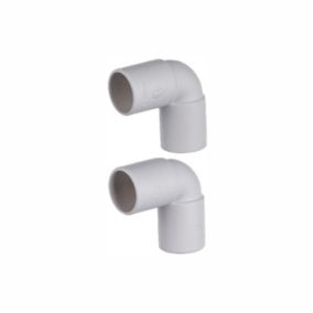 Easi Plumb Waste Pipes 90° Equal Overflow Pipe elbow (Dia)22mm, Pack of 2