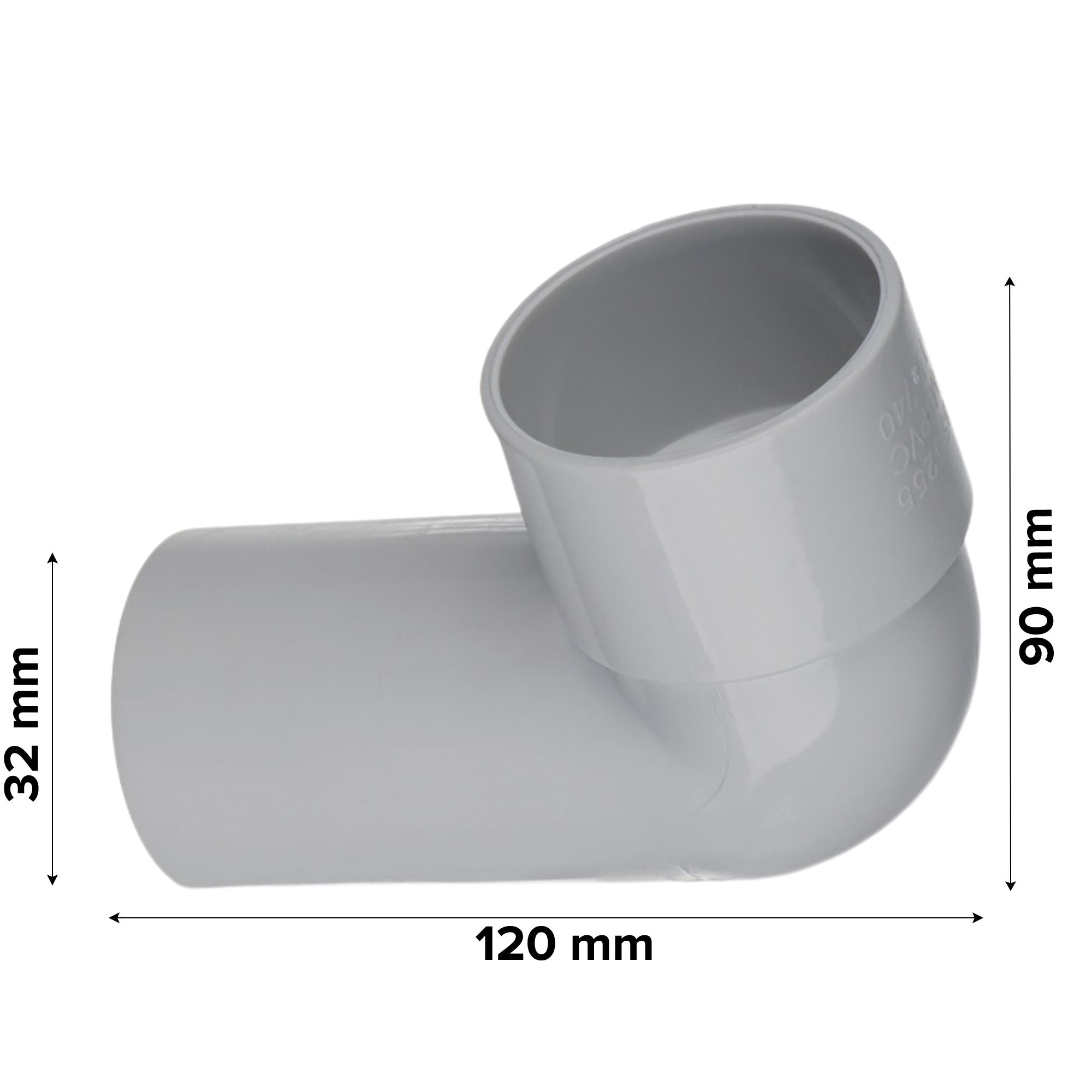 Easi Plumb Waste Pipes Solvent weld 90° Equal Knuckle Pipe elbow (Dia)32mm