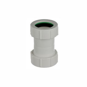 Easi Plumb White Compression Non-adjustable Round 180° Waste pipe Coupler (Dia)40mm