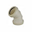 Easi Plumb White Push-fit 45° Non-adjustable Waste pipe Bend (Dia)32mm