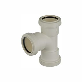 Easi Plumb White Push-fit 90° Equal Waste pipe Tee, (Dia)32mm