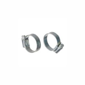 Easi Plumb Zinc-plated Steel Worm drive 10mm- 16mm Hose clip, Pack of 2