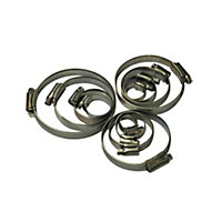 Easi Plumb Zinc-plated Steel Worm drive 10mm- 89mm Hose clip, Set of 12
