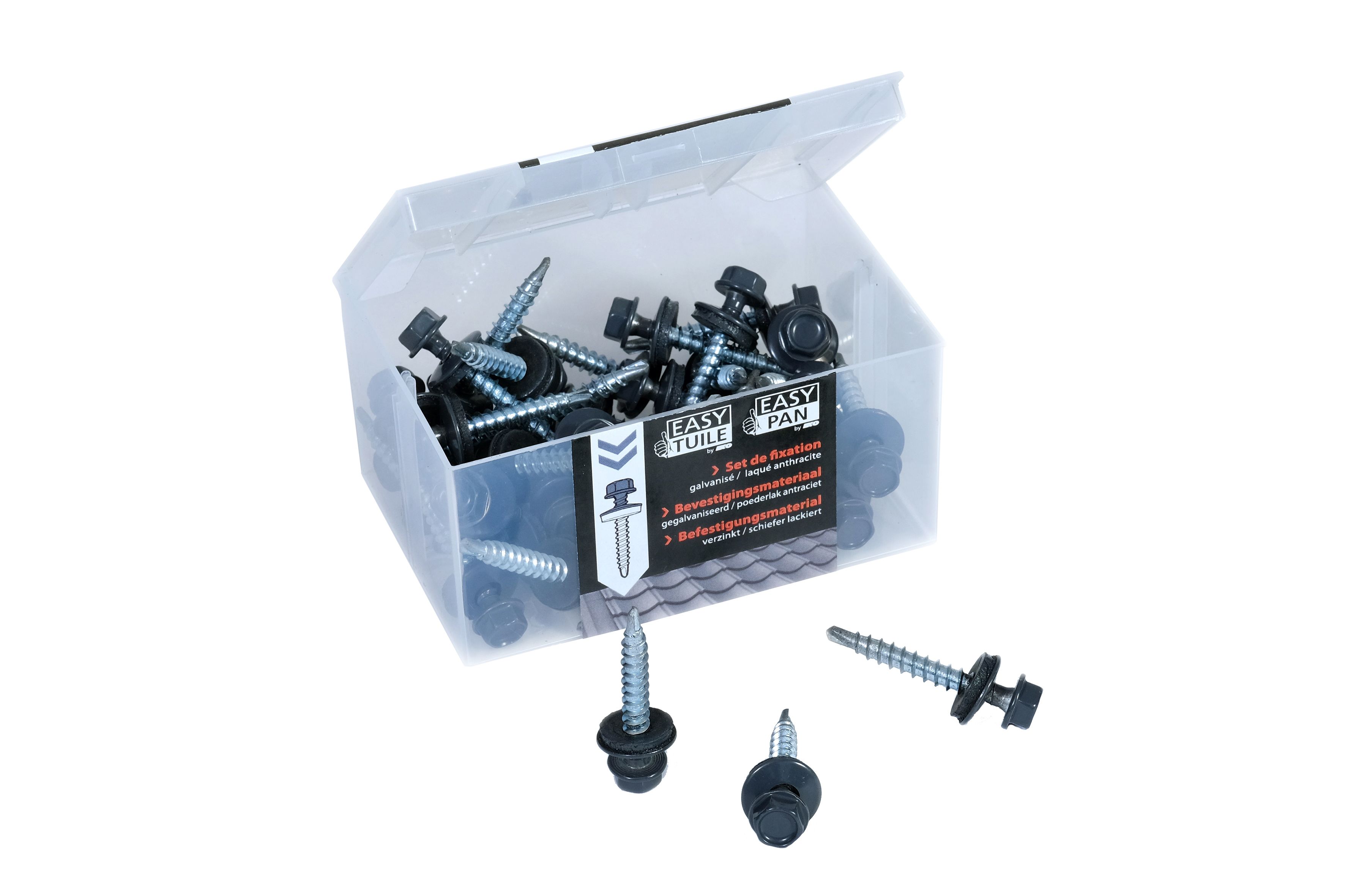 Easy-cover mineral Grey Steel Roofing screw (L)35mm, Pack of 40