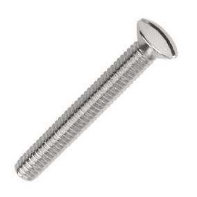 Easydrive Slotted Nickel-plated Brass Electrical Screw (Dia)3.5mm (L)25mm, Pack of 50