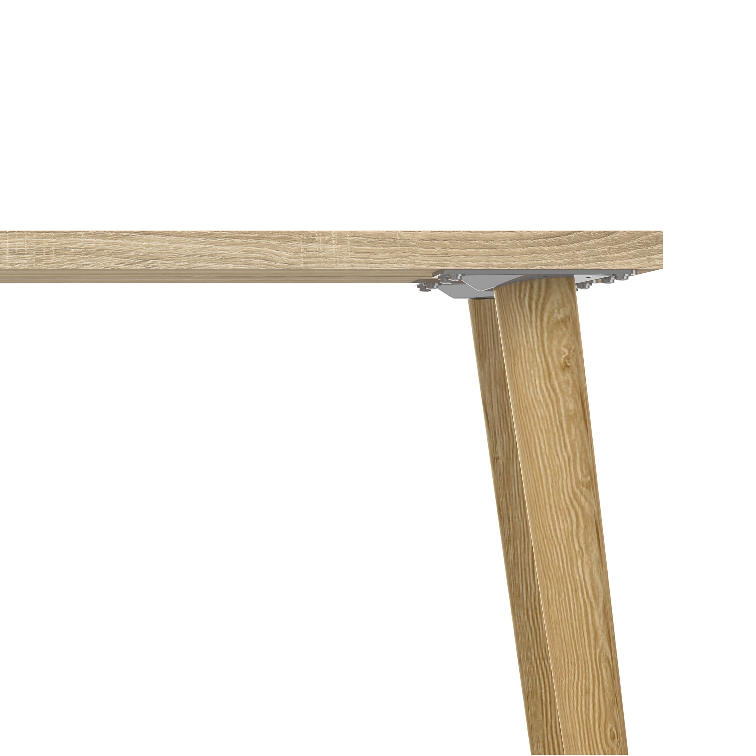 Ebru Matt white oak effect 2 drawer Desk (H)758mm (W)1451mm (D)810mm