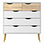 Ebru Matt white oak effect 5 Drawer Chest of drawers (H)1009mm (W)987mm (D)391mm