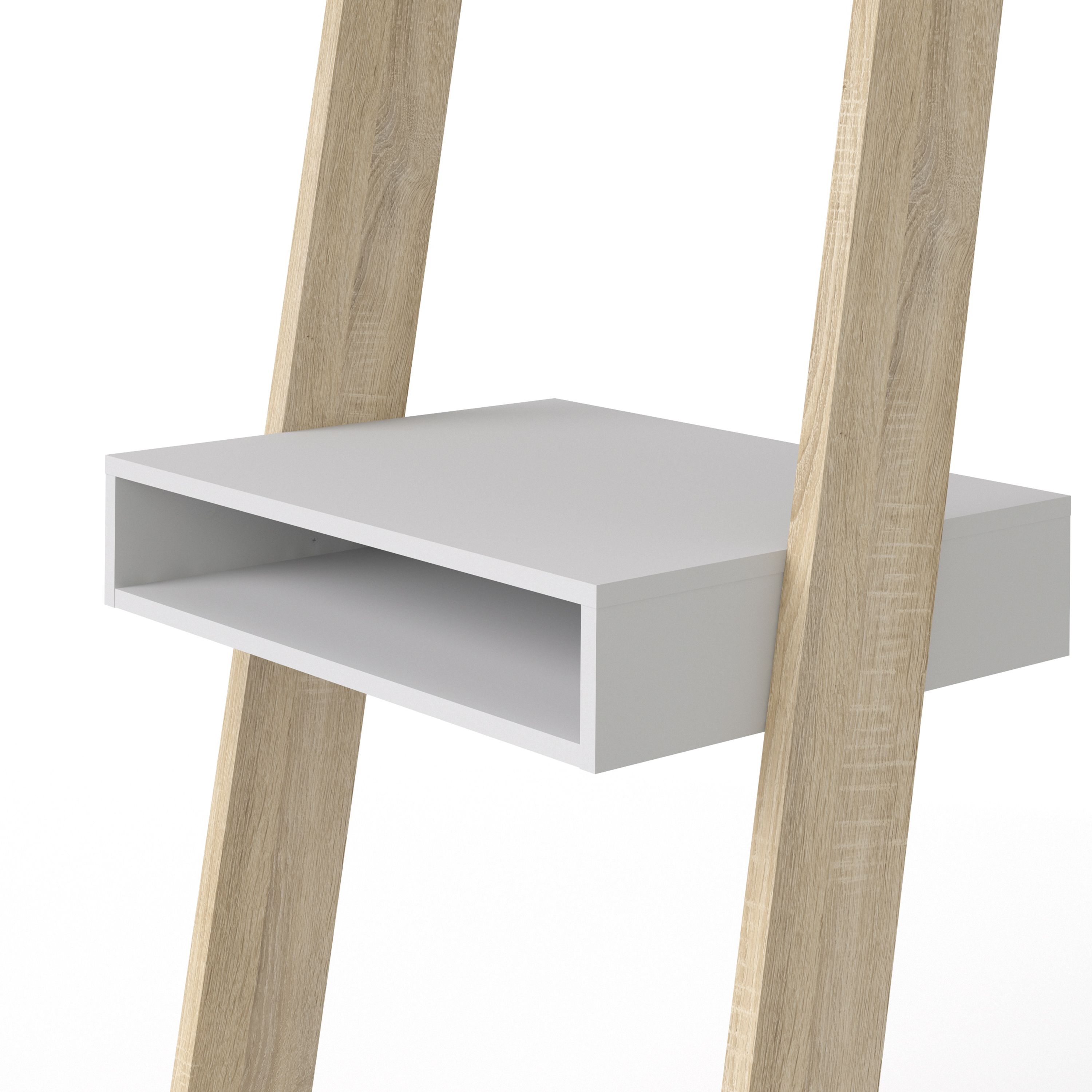 Ebru Matt white oak effect Desk (H)1804mm (W)651mm (D)481mm