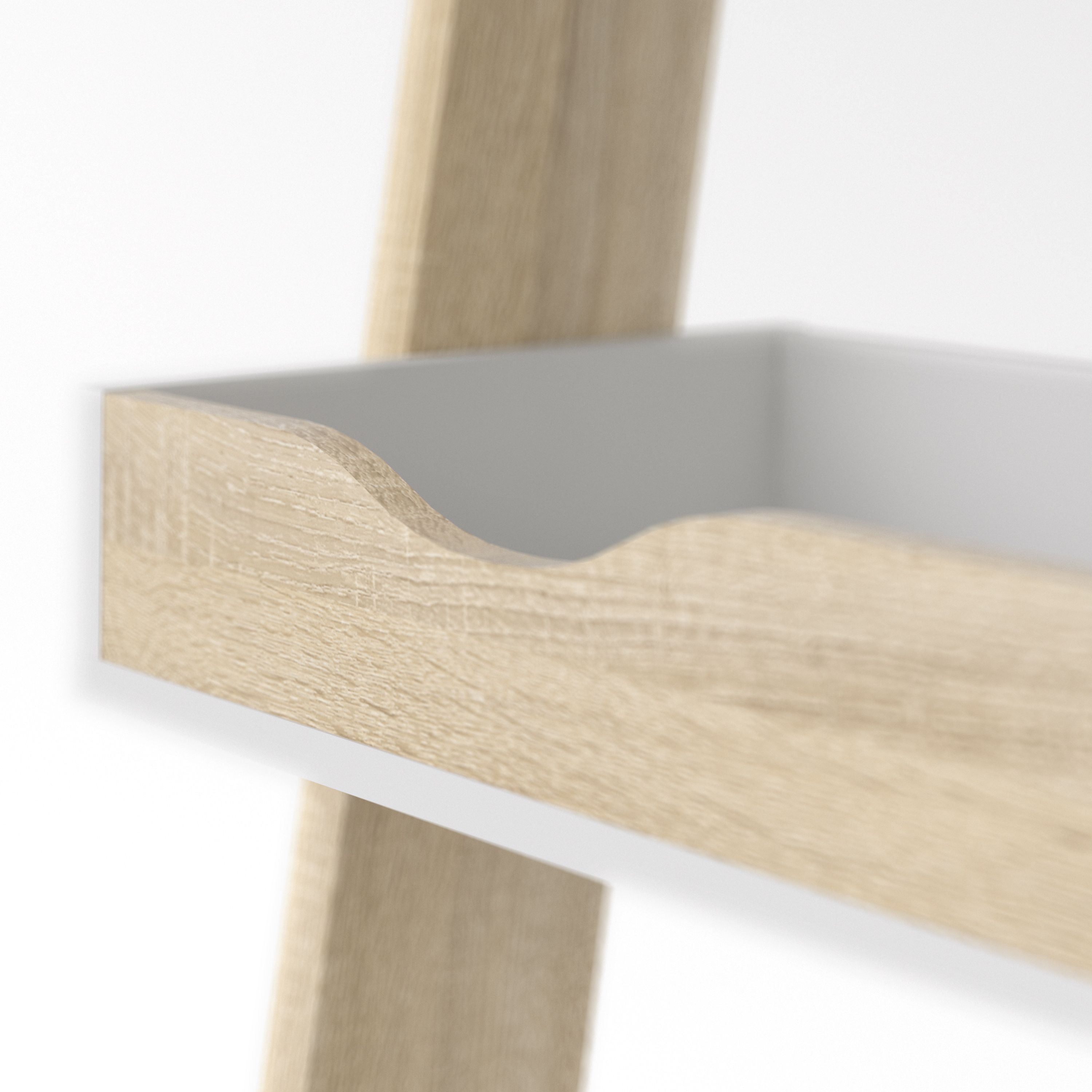 Ebru Matt white oak effect Desk (H)1804mm (W)651mm (D)481mm