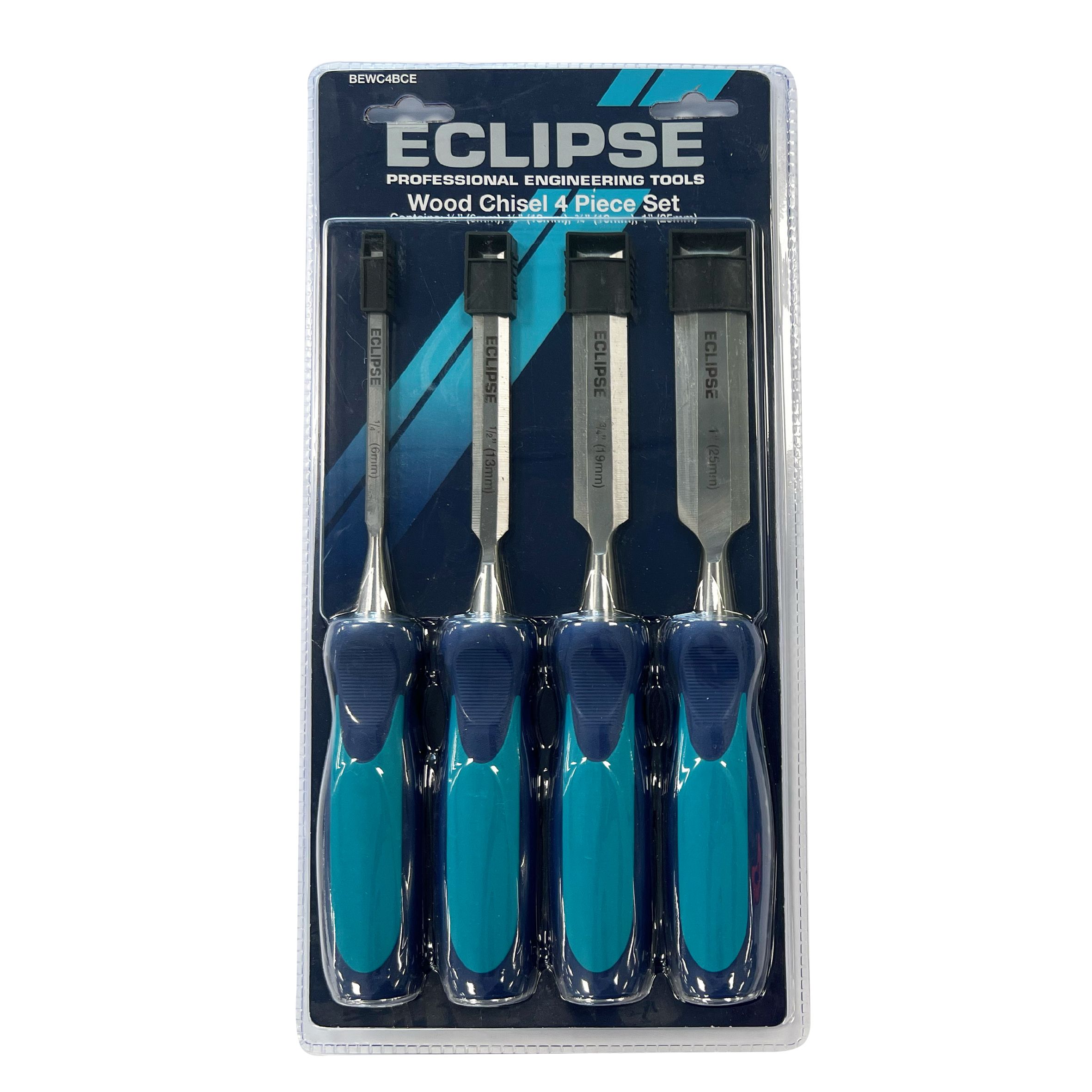 Eclipse Professional Tools Bevel edge Wood chisels set (4 piece) - BEWC4BCE