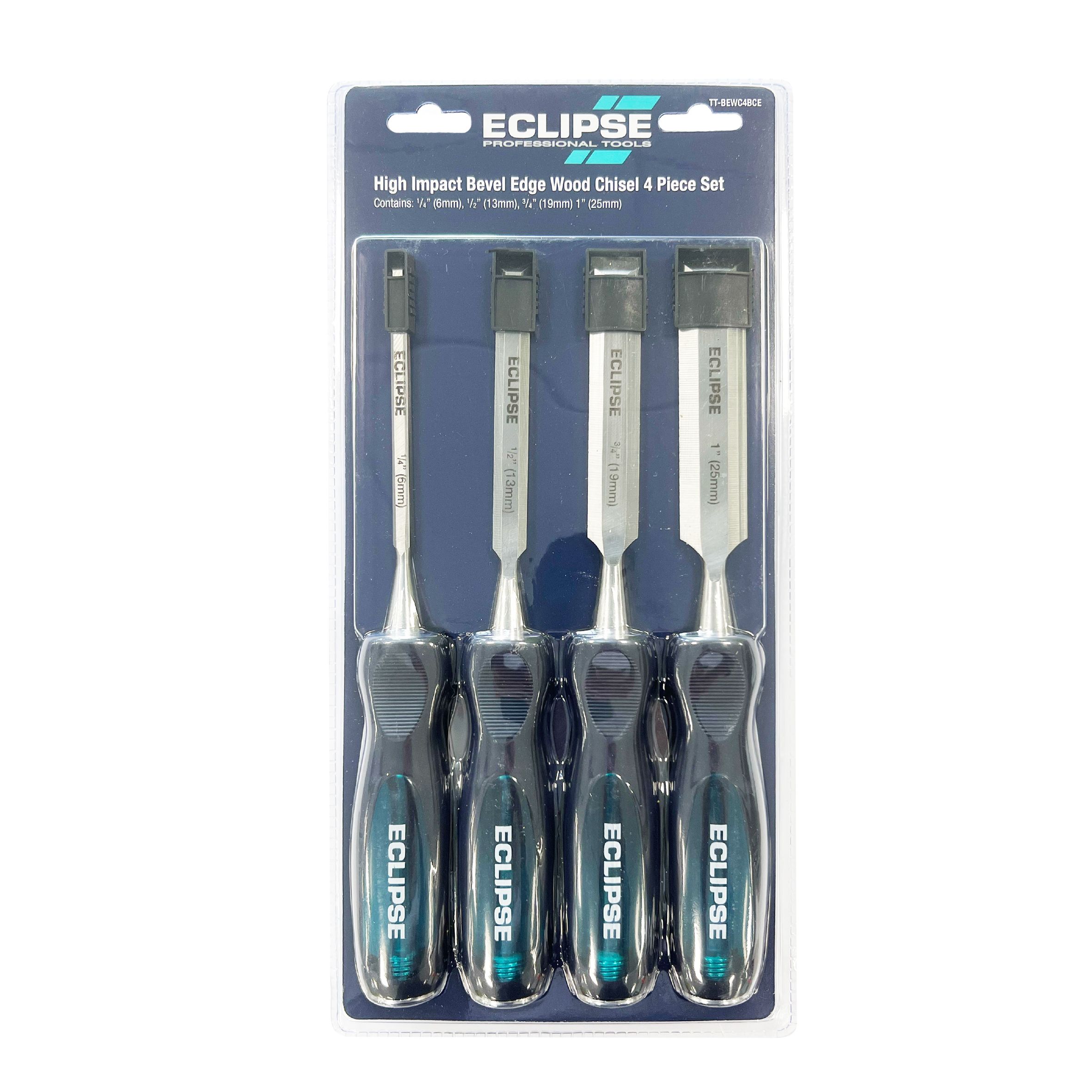 Eclipse Professional Tools Bevel edge Wood chisels set (4 piece) - TT-BEWC4BCE
