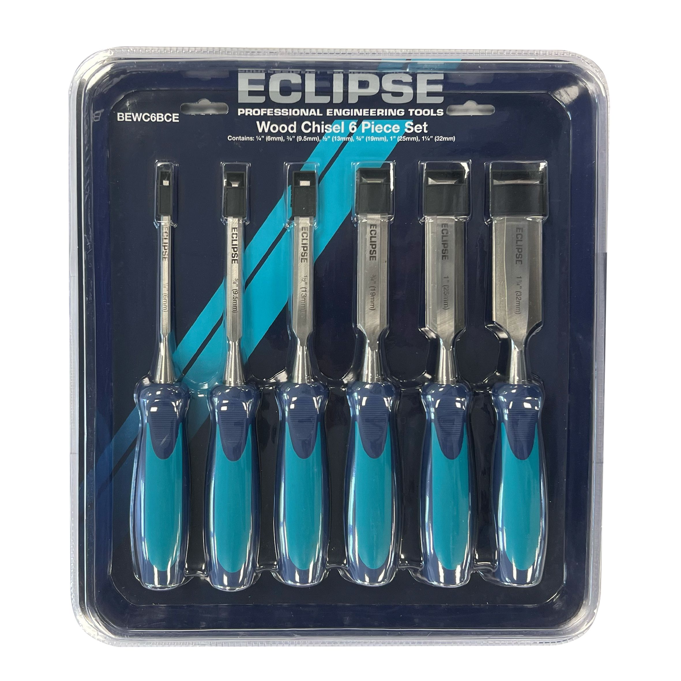 Eclipse Professional Tools Bevel edge Wood chisels set (6 piece) - BEWC6BCE