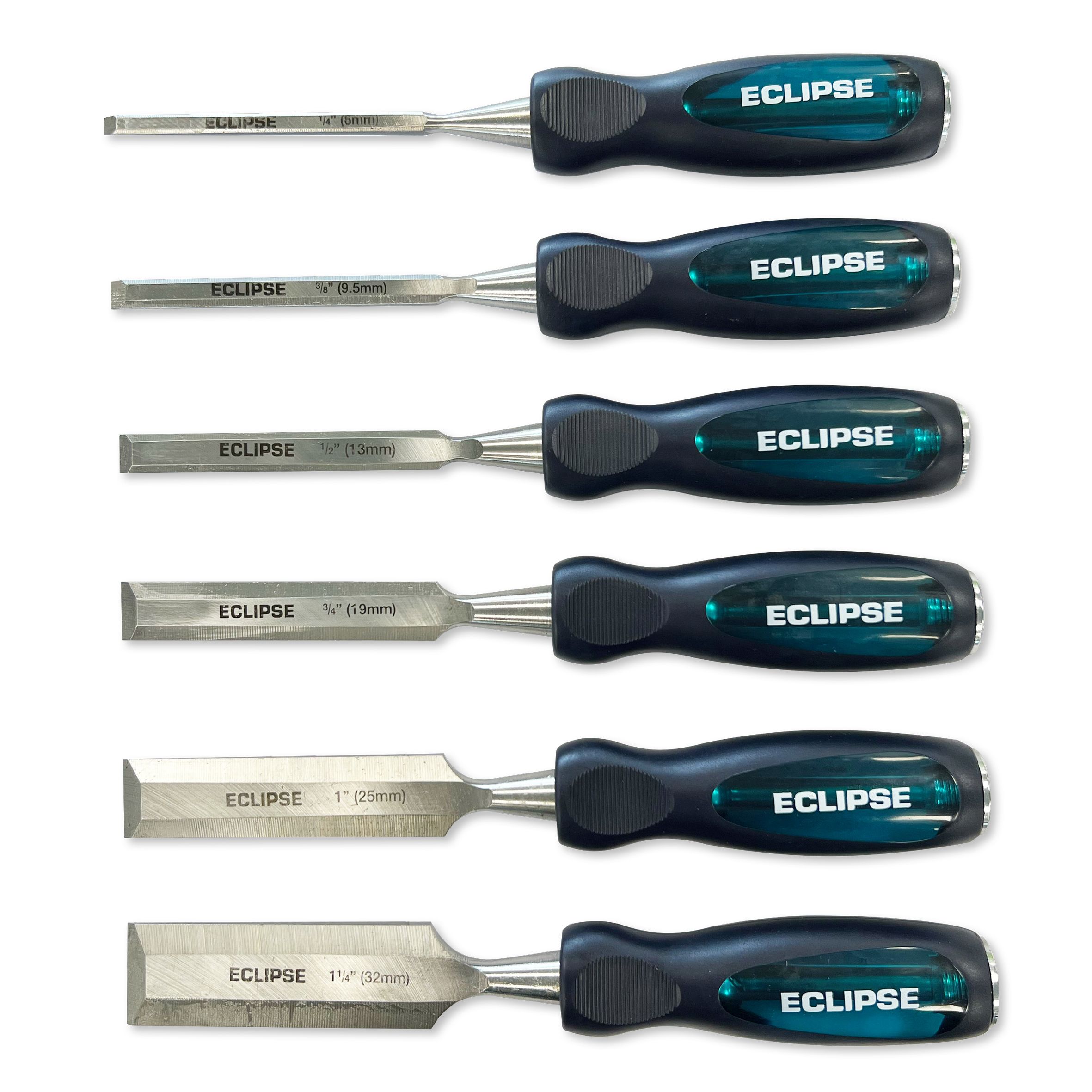Eclipse Professional Tools Bevel edge Wood chisels set (6 piece) - TT-BEWC6BCE