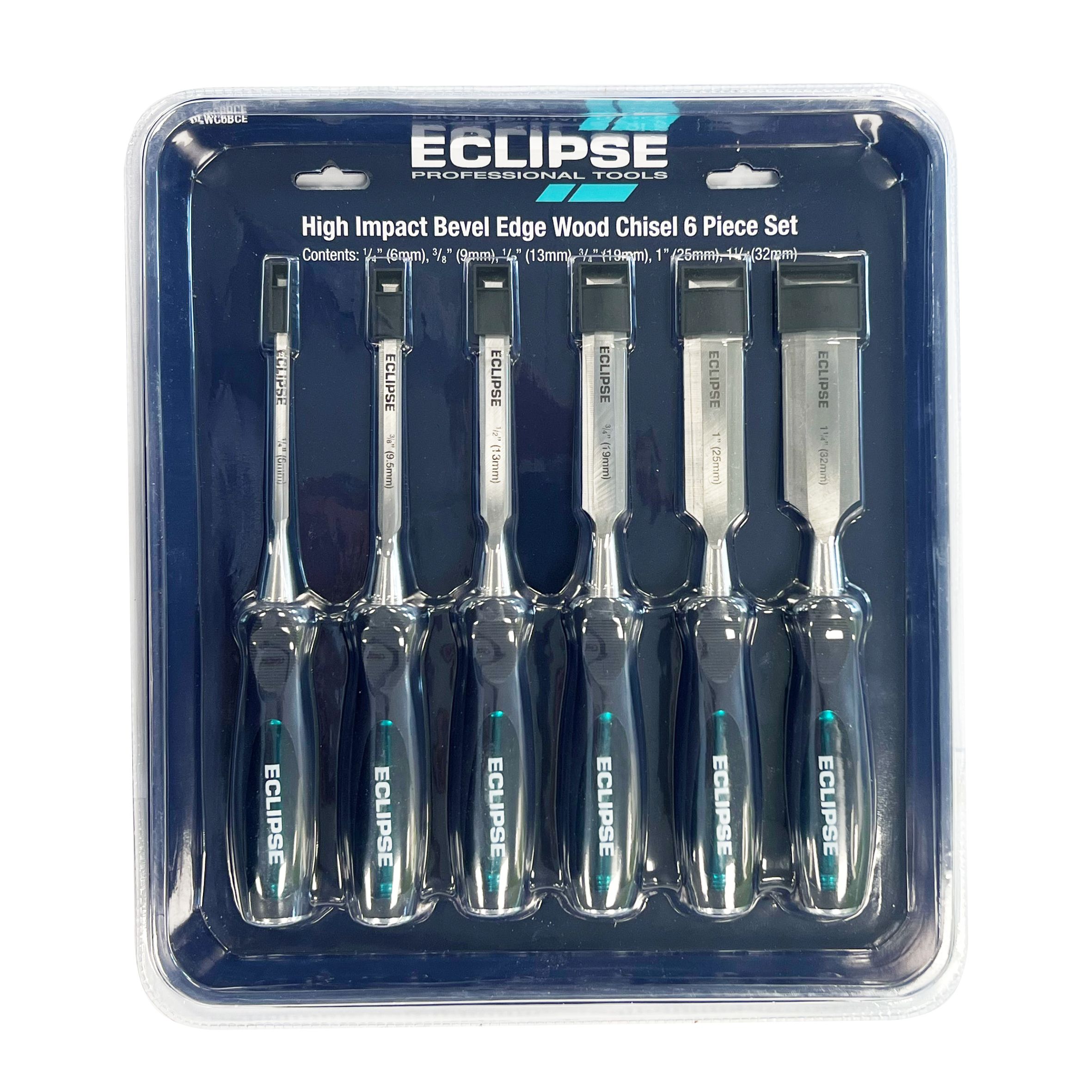 Eclipse Professional Tools Bevel edge Wood chisels set (6 piece) - TT-BEWC6BCE