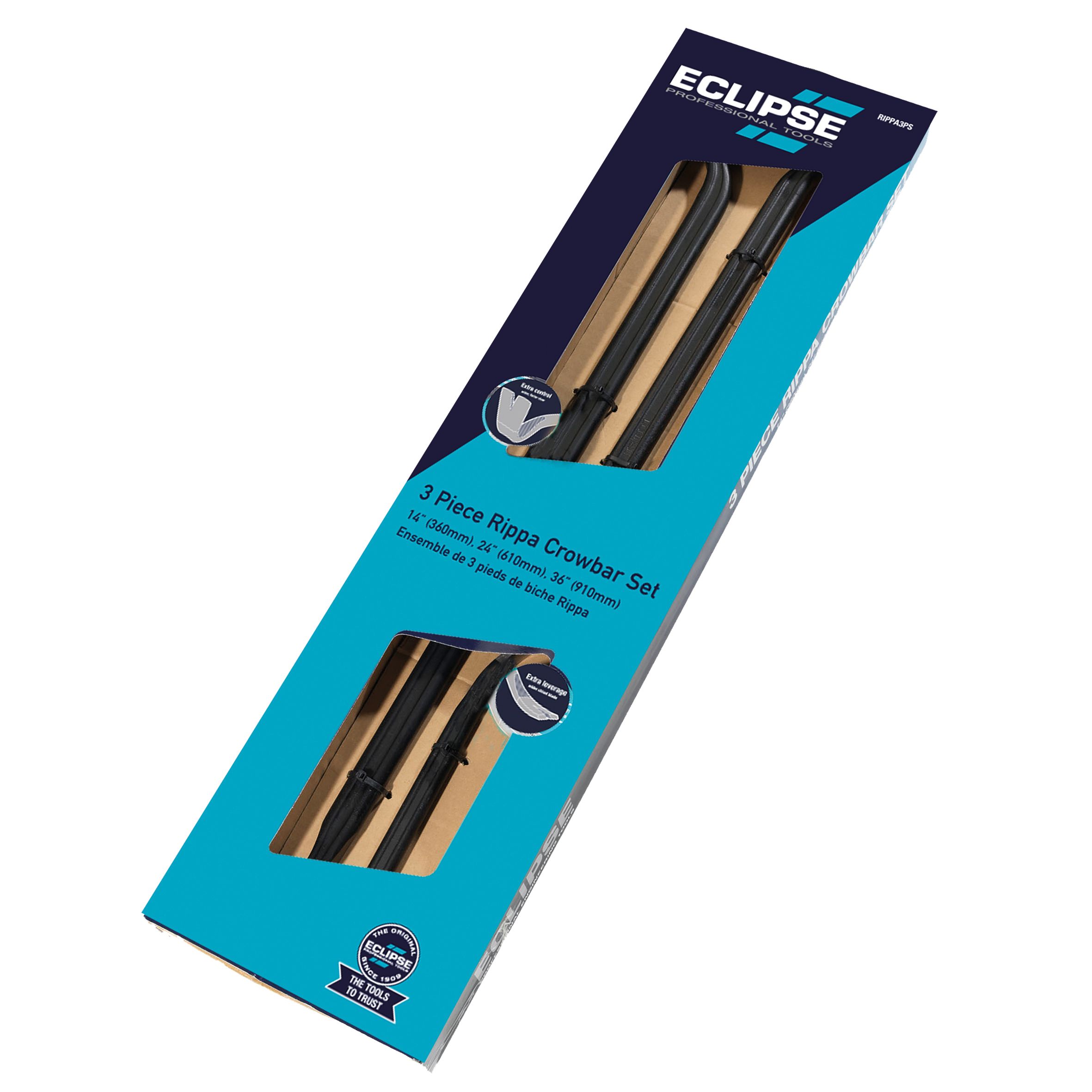 Eclipse Professional Tools Rippa 915mm Solid forged steel Crow bar, Set ...
