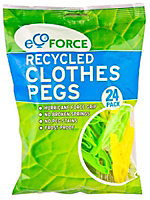 Ecoforce Multicolour Plastic Clothes pegs, Pack of 24