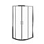 Edge 6 Silver effect Left-handed Offset quadrant Shower Enclosure & tray - Double sliding doors (H)190cm (W)100cm (D)80cm