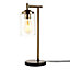 Edinburgh Matt Black Antique brass effect Table lamp
