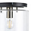 Edinburgh Matt Glass & steel Transparent Antique brass effect LED Ceiling light