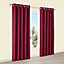 Edlyn Red Plain Blackout Eyelet Curtains (W)117cm (L)137cm, Pair