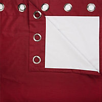 Edlyn Red Plain Blackout Eyelet Curtains (W)167cm (L)183cm, Pair